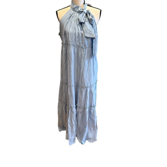 ZESICA Womens HALTER SLEEVELESS PLEATED FLOWY MAXI DRESS LARGE - Picture 4 of 16